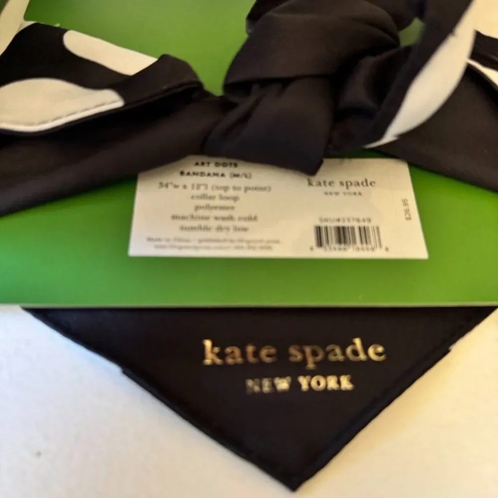 KATE SPADE NY - M/L Pet Bandana & 32oz Bowl in Art Dots NWT Bundle